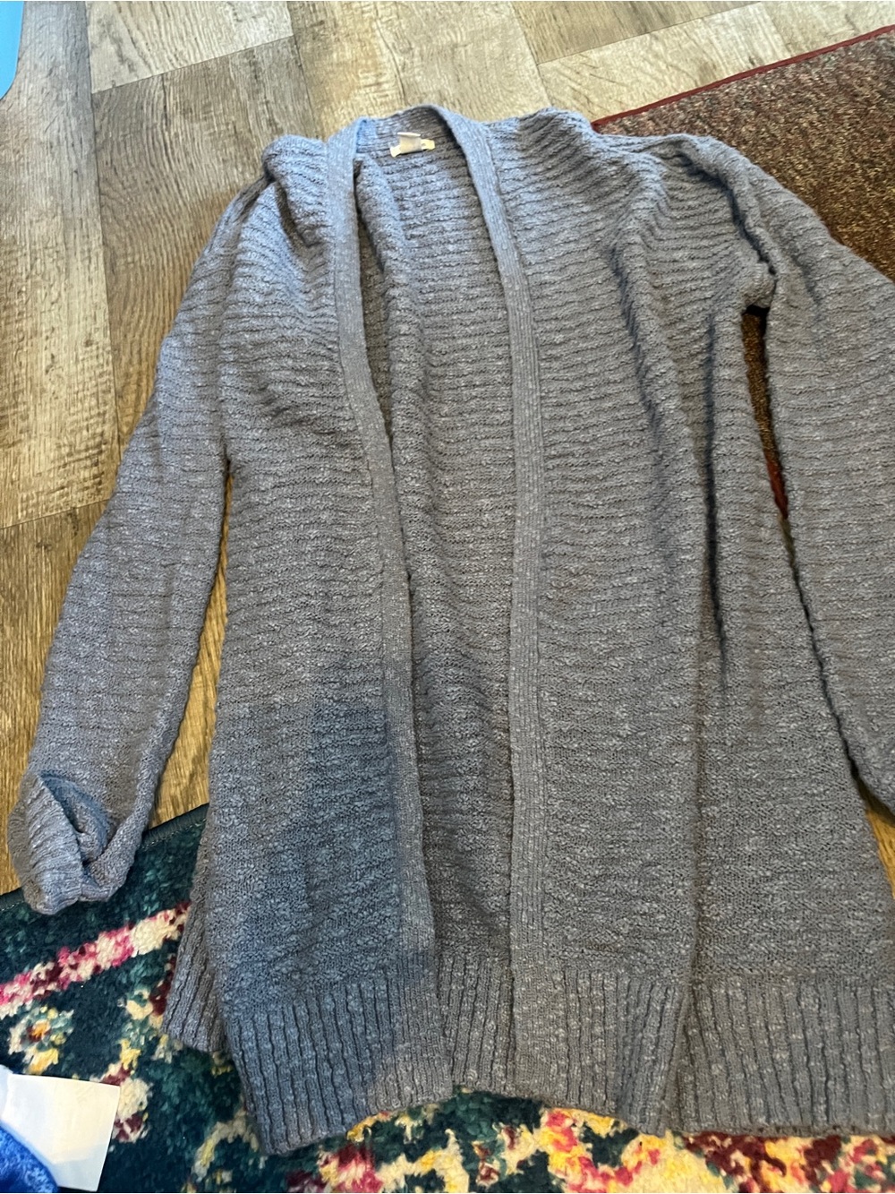 Ll bean Cozy Open-Front Knit Cardigan - blue